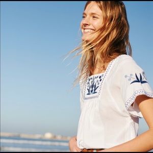 Madewell Embroidered Linen Top